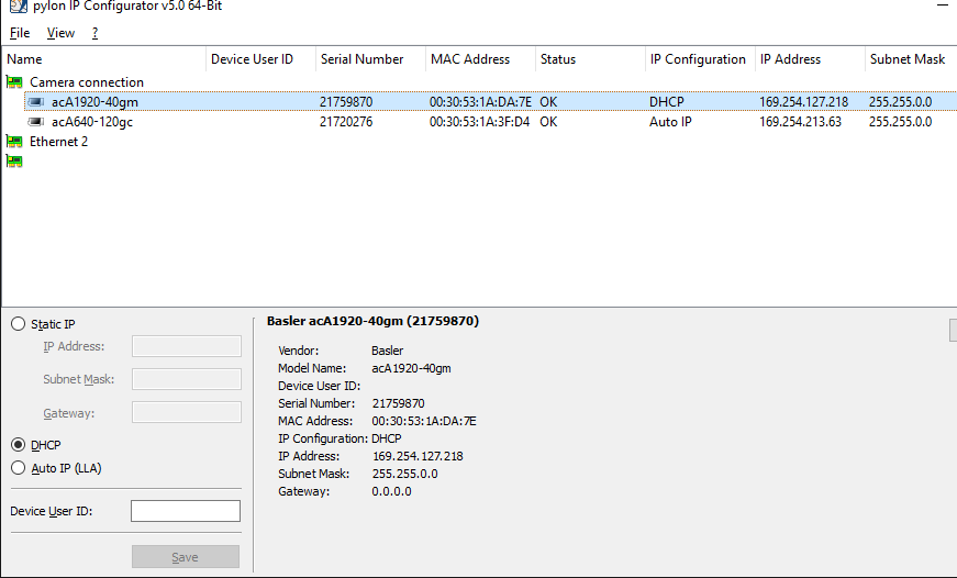 Overview of the pylon IP Configurator